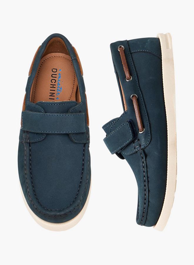 Mister Duchini Boys Hook & Loop Leather Moccasins Ramadan Collection - Image 2